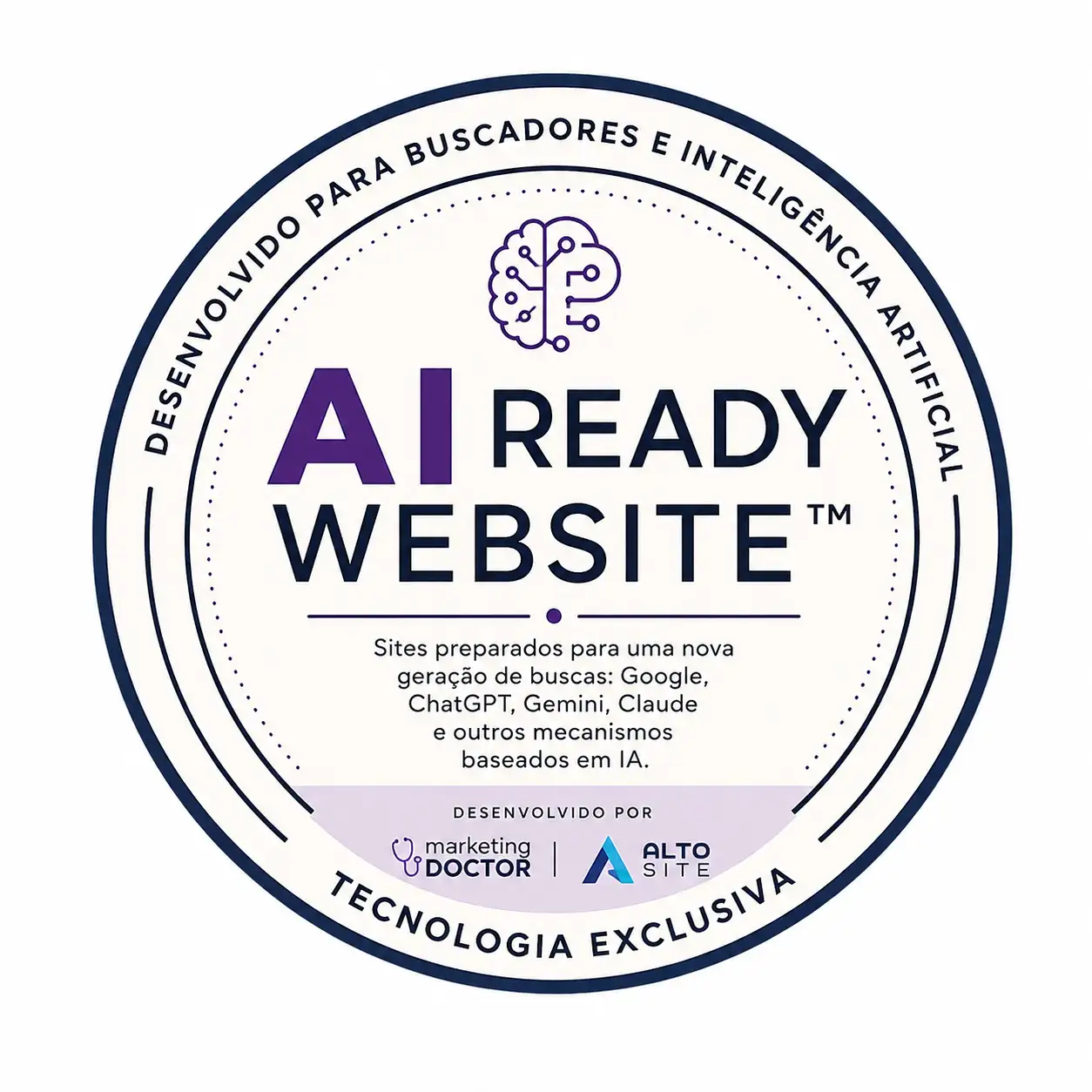 Selo AI Ready Website da Marketing Doctor e Alto Site